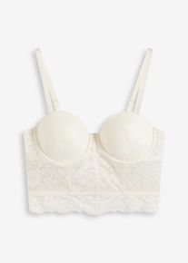 Korzetový top s kosticemi | Bílá | Vel. 90D | bonprix