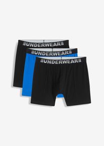 Přil&eacute;hav&eacute; boxerky středně dlouh&eacute; (3 ks v balen&iacute;) | Čern&aacute; | Vel. 7 (XL) | bonprix