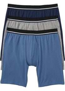 Dlouh&eacute; přil&eacute;hav&eacute; boxerky (3 ks v balen&iacute;) | Modr&aacute; | Vel. 10 (4XL) | bonprix