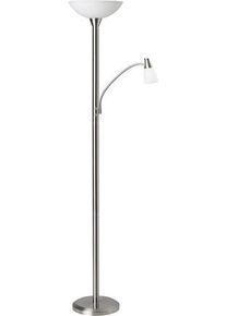Brilliant G93004/13 Lucy Deckenfluter Standlampe Standleuchte mit Leselampe LED E27 5,5W Eisen weiß