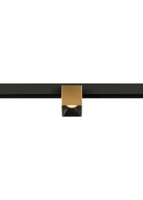 SLV 48V TRACK FIX-IT! Spot für tiefe 48V Aufbauschiene, DALI dimmbar, eckig, 3000K, gold/schwarz (1008987)