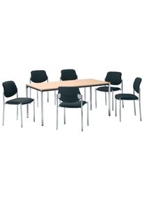 EDE Table 800 x 800 mm chrome / beech