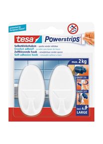 Tesa Powerstrips Hooks Large Oval chrome