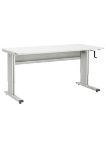 treston Work table WB, height adjustable, ESD, 800 x 1.800 mm, Hand crank