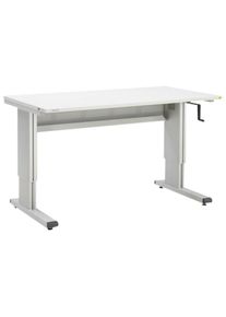 treston Work table WB, height adjustable, ESD, 800 x 1.500 mm, Hand crank