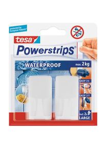 Tesa Hook Wave, white 2pcs Powerstrips Waterproof