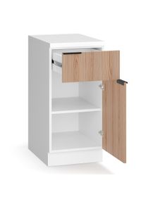 Blumfeldt WoodVista skříňka se zásuvkami, Robustní MDF pracovní deska, Soft-Close panty, Hliníkové úchyty