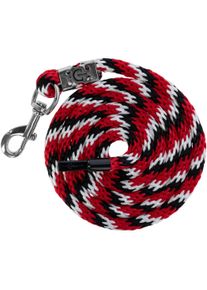 Covalliero Mustang Führstrick, Karabinerhaken, rot/schwarz/weiß