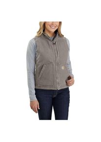 Carhartt Women's Sherpa Lined Mock Neck Vest Fleece vest Women (L, grey)