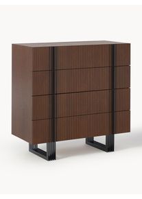 Dřevěná komoda Ross Hnědá Dřevo, Masivní dřevo Š 101 cm, V 100 cm | Westwing Collection