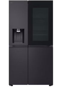 LG GSXE90EVAD Stand Side-by-Side Kombination, 91,3 cm breit, 628 L, Eis-, Crushed Ice- und Wasserspender, WLAN, Festwasseranschluss, Essence Black Ste