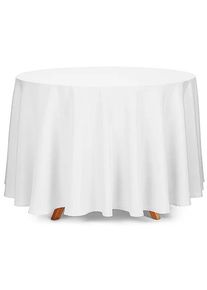 partydeco Ubrus l�tkov� kulat� b�l� 300 cm