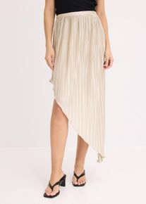 Plisovaná sukně z lesklého saténu | Béžová | Vel. 34 | bonprix