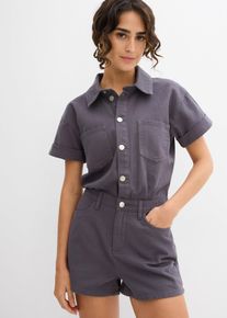 Krátký overal z čisté bavlny | Šedá | Vel. 42 | 100% bavlna| bonprix