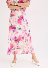 Saténová maxi sukně s dekorativními knoflíky | Pink | Vel. 46 | bonprix