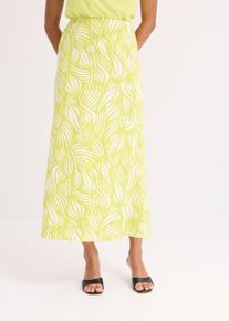 Žerzejová sukně z bavlny s obsahem streče | Žlutá | Vel. 48/50 (XL) | bonprix
