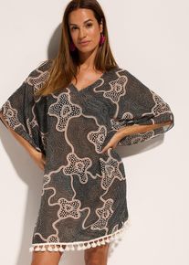 Průhledn&aacute; pl&aacute;žov&aacute; tunika | Čern&aacute; | Vel. 48/50 (XL) | bonprix