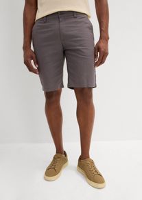 Chino bermudy se lnem Regular Fit | Šedá | Vel. 54 | len| bonprix