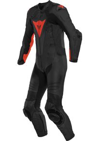 Dainese Laguna Seca 5, leather suit 1pcs. perforated , color: Black/Neon-Red , size: 60