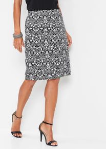 Žerzejová sukně | Černá | Vel. 56/58 (3XL) | 100% bavlna| bonprix