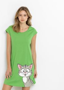 Krátká noční košile z čisté organické bavlny | Zelená | Vel. 56/58 (3XL) | 100% bavlna| bonprix