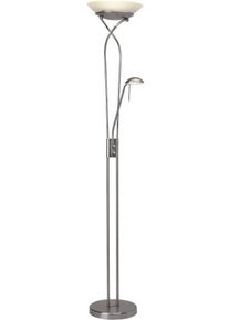 Brilliant Ollie LED-Deckenfluter Standleuchte Leselampe 18W Flexarm dimmbar eisen weiß