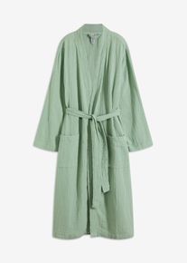 Župan z měkkého mušelínu oversize | Zelená | Vel. L/XL | 100% bavlna,mušelín| bonprix