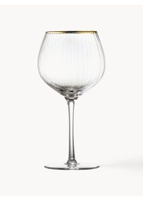 Lyngby Glas Sada ručně foukaných sklenic na víno se strukturovaným povrchem Palermo, 4 díly Transparentní Sklo Ø 6 cm, V 21 cm, 650 ml