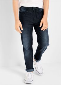Strečov&eacute; dž&iacute;ny Slim Fit s nastaviteln&yacute;m pasem Straight | Modr&aacute; | Vel. 134 | bonprix