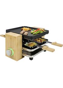 Princess Pure 4 Raclette Raclette-Grill Grillplatte 4 Pfännchen Antihaftbeschichtung 800 Watt schwarz