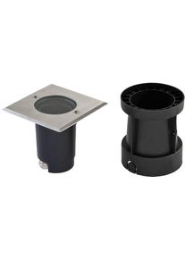 EVN Lichttechnik EVN TALPA Bodeneinbau, quadratisch, schwenkbar, Edelstahl/Alu, IP67, GX5,3, max. 35W, 12V, Edelstahl (679461)