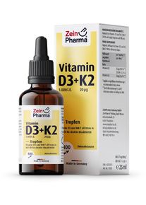 Zein Pharma Vitamin D3 + K2 Tropfen, 25 ml Flasche
