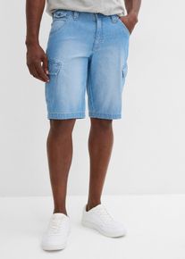 Lehké džínové cargo bermudy z čisté bavlny Relaxed Fit (2 ks v balení) | Modrá | Vel. 38 | 100% bavlna| bonprix