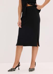 Sukně z žebrovaného žerzeje | Černá | Vel. 32/34 (XS) | viskóza| bonprix