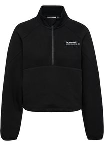 Hummel Ženy Sportovn&iacute; mikina 'Tech Fleece' &scaron;ed&aacute; / čern&aacute; / b&iacute;l&aacute; XS