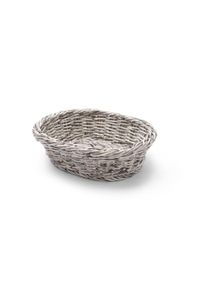 Hendi Brotkorb oval aus Polyrattan hellgrau