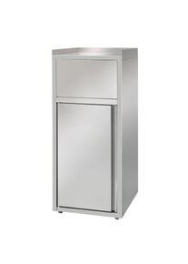 Edelstahl-Mülleimer / Müllbox, Mit Einwurfklappe, 60 Liter, 500 X 530 X 1200 Mm