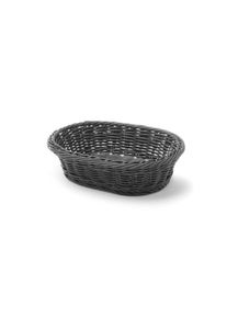 Hendi Brotkorb oval aus Polyrattan schwarz