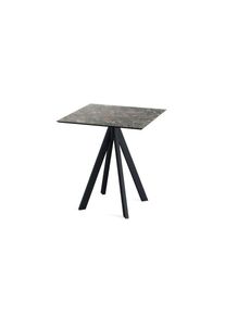 Essentials Infinity Terrassentisch Schwarz Gestell + Galaxy Marble Hpl 70X70 Cm