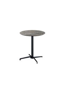 Essentials X Cross Terrassentisch Schwarz Gestell + Galaxy Marble Hpl Ø70 Cm