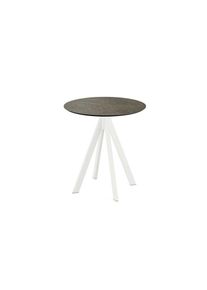 Essentials Infinity Terrassentisch Weiß Gestell + Midnight Marble Hpl Ø70 Cm