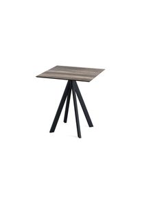 Essentials Infinity Terrassentisch Schwarz Gestell + Tropical Wood Hpl 70X70 Cm