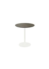 Essentials Urban Terrassentisch Weiß Gestell + Midnight Marble Hpl Ø70 Cm