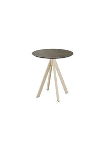 Essentials Infinity Terrassentisch Sand Gestell + Midnight Marble Hpl Ø70 Cm