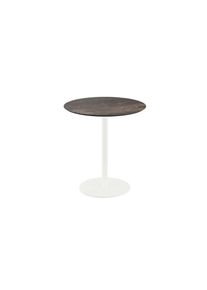 Essentials Urban Terrassentisch Weiß Gestell + Riverwashed Wood Hpl Ø70 Cm