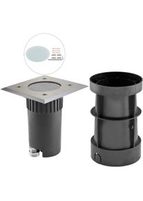 EVN Lichttechnik EVN LED Bodeneinbau, quadratisch, schwenkbar, EDS / Alu, inkl. LM IP67, 230V, 4,6W, 4000K, 390lm (STL), edelstahl (679436504)