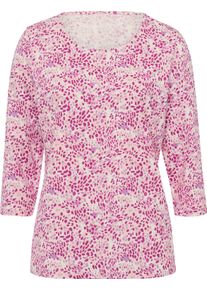 Damske Tričko s 3/4 ruk&aacute;vem z čist&eacute; bavlny ecru-orchideov&aacute;-potisk ,velikost 40