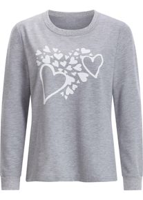 Damske Mikina se srd&iacute;čkov&yacute;m potiskem &scaron;ed&aacute;-mel&iacute;r-ecru ,velikost 54