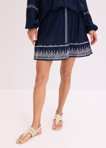 Minisukně s výšivkou | Modrá | Vel. 40 | viskóza| bonprix