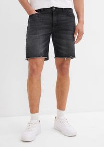 Strečové džínové šortky s nezačištěnými okraji Relaxed Fit | Černá | Vel. 40 | bonprix